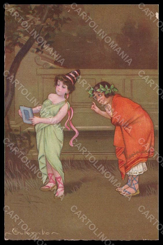 Artist Signed Illustratori Colombo Couple serie 2125 ABRADED postcard VK7155 – fronte