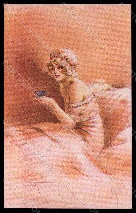 Artist Signed Louis Icart Risque Lady Eternel Feminin serie 48-1 postcard VK7180 – fronte