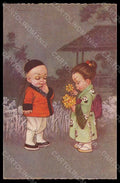 Artist Signed Illustratori Colombo Children Geisha serie 1982-1 postcard VK7184 – fronte