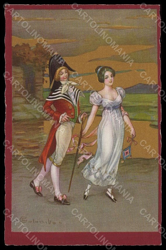 Artist Signed Illustratori Colombo Romantic Couple serie 2167 postcard VK7186 – fronte