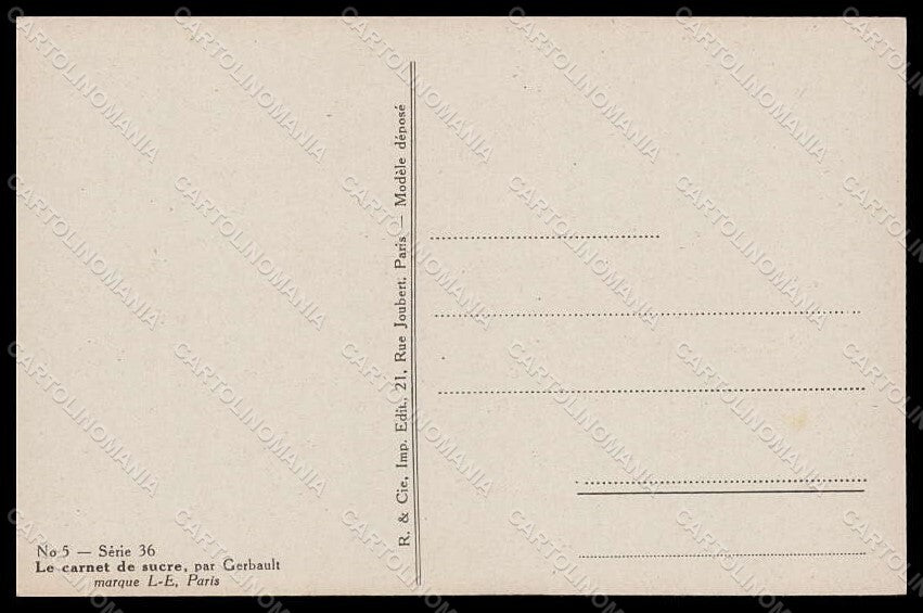 Artist Signed Gerbault Lady Dog Le Carnet de Sucre serie 36-5 postcard VK7192 – retro