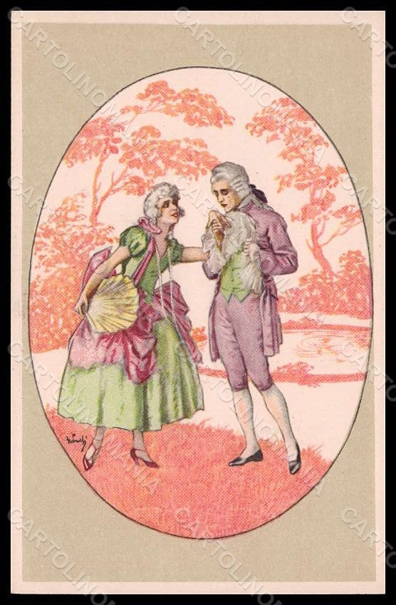 Artist Signed Bianchi Couple Glamour Lady serie 2470 postcard VK7203 – fronte