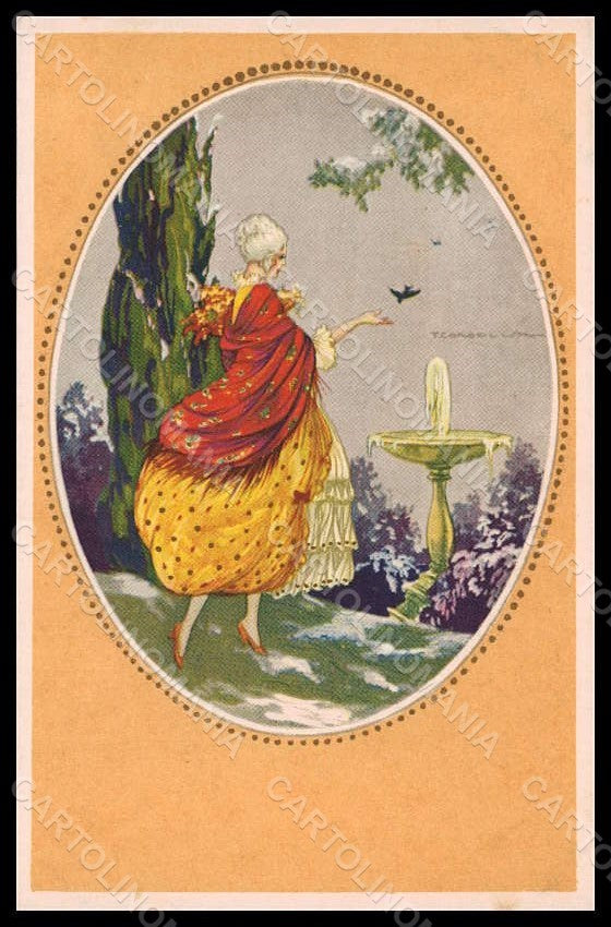 Artist Signed Corbella Fashion Glamour Lady Art Deco Degami 1022 postcard VK7206 – fronte