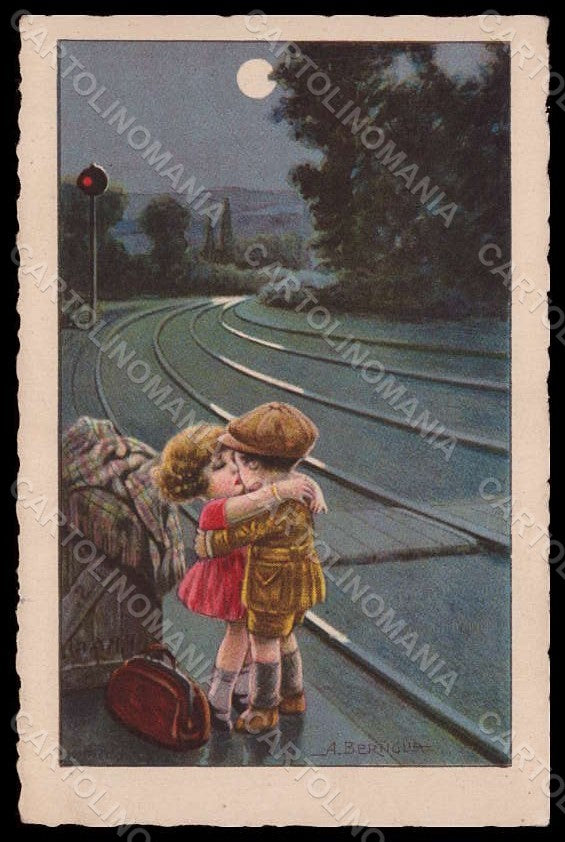 Artist Signed Bertiglia Children Moon serie 2425 SOFT CORNER CREASED PC VK7214 – fronte