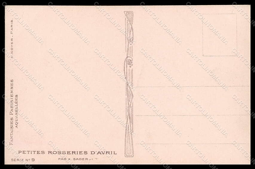Artist Signed X. Sager Lady Make up La Coquette Noyer serie 9 postcard VK7219 – retro