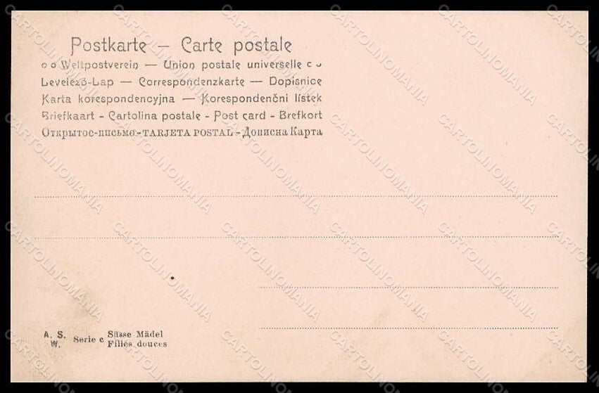 Artist Signed Illustratori Lady Viennoise ASW serie c postcard VK7223 – retro