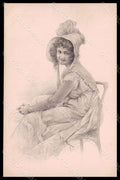 Artist Signed Wichera Lady Viennoise MM Vienne serie 199 postcard VK7224 – fronte