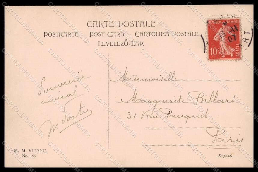 Artist Signed Wichera Lady Viennoise MM Vienne serie 199 postcard VK7224 – retro