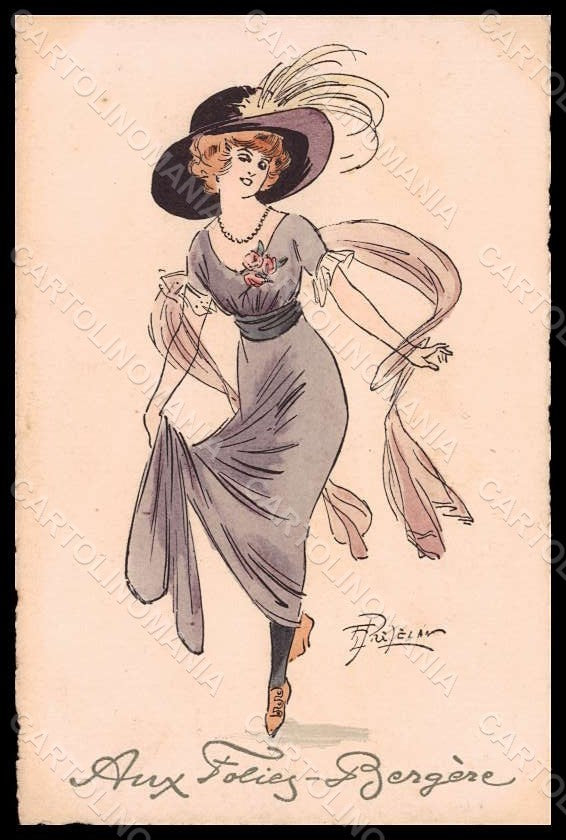 Artist Signed Prejelan Fashion Lady Folies Bergere MM Vienne 480 pc VK7230 – fronte