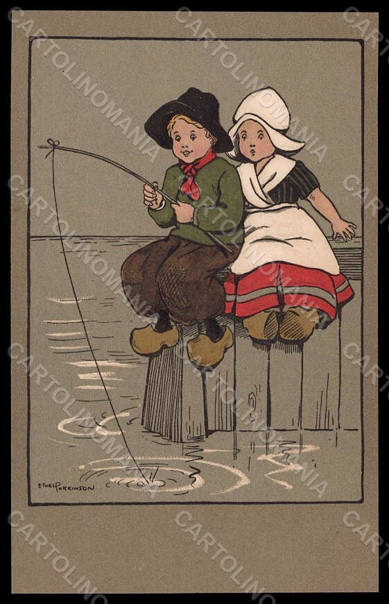 Artist Signed E. Parkinson Dutch Children Dondorf serie 380 postcard VK7242 – fronte