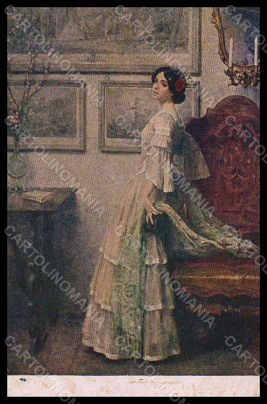 Artist Signed Illustratori G. Giani Lady Nostalgie Ars Minima postcard VK7244 – fronte