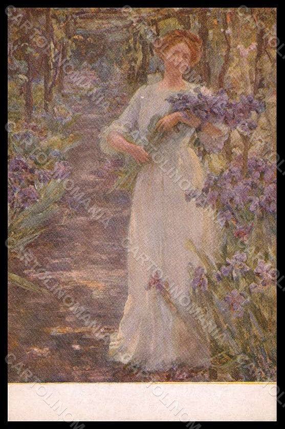 Artist Signed A. Milesi Lady Iris Ars Minima serie 180 postcard VK7247 – fronte