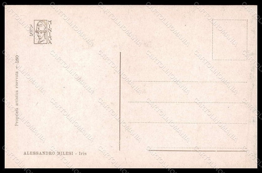 Artist Signed A. Milesi Lady Iris Ars Minima serie 180 postcard VK7247 – retro
