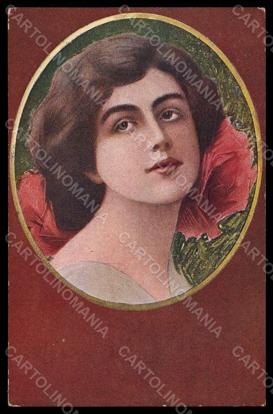 Artist Signed Illustratori Guerzoni Lady La Bruna serie 2947-1 postcard VK7248 – fronte