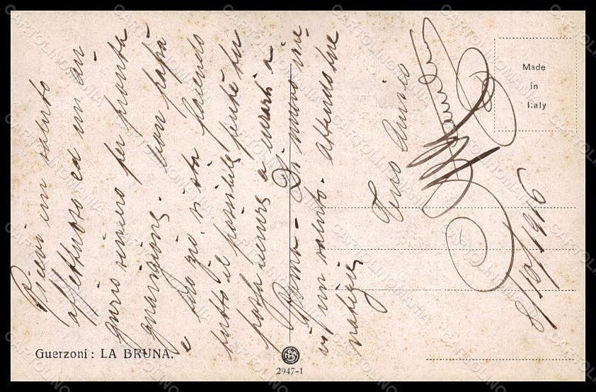 Artist Signed Illustratori Guerzoni Lady La Bruna serie 2947-1 postcard VK7248 – retro