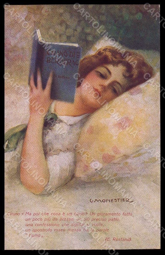 Artist Signed Monestier Lady Cirano Bergerac Ars Nova 286 postcard VK7251 – fronte