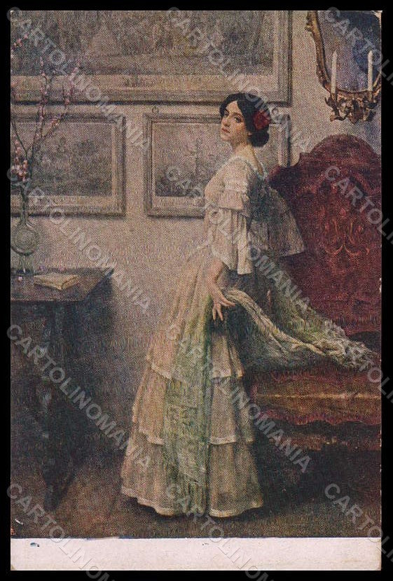 Artist Signed Illustratori G. Giani Lady Nostalgie Ars Minima postcard VK7266 – fronte