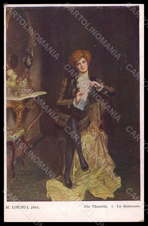 Artist Signed Illustratori M. Loebell Lady La Danseuse postcard VK7268 – fronte