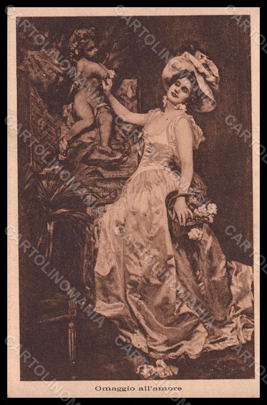 Artist Signed Illustratori Lady Cupid Alterocca ? Serie 47652 postcard VK7271 – fronte