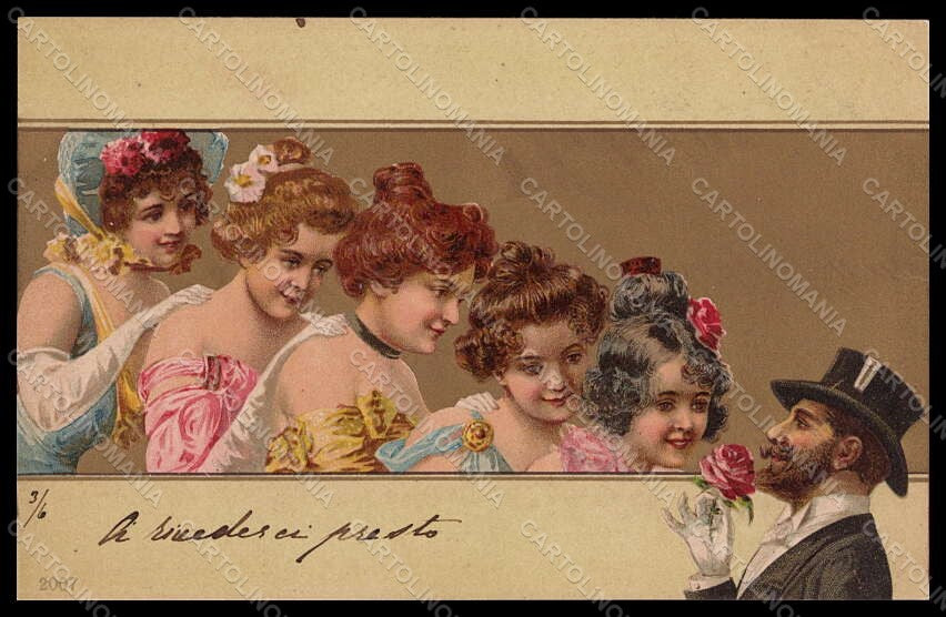 Artist Signed Geiger Lady Man Art Nouveau serie 2007 postcard VK7279 – fronte