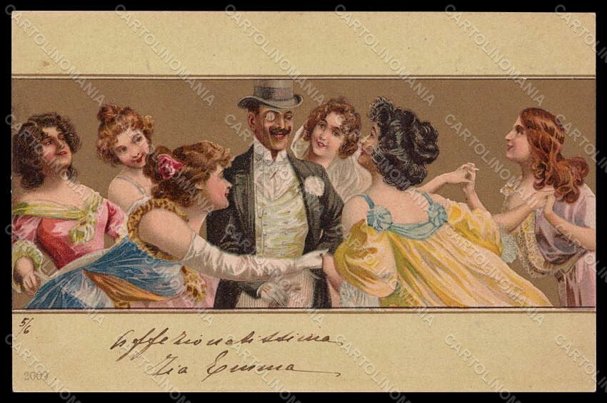 Artist Signed Geiger Lady Man Art Nouveau serie 2009 postcard VK7281 – fronte