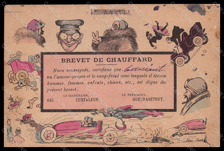 Artist Signed Xavier Sager Brevet de Chauffard Death ABRADED postcard VK7307 – fronte