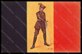 Artist Signed Xavier Sager Soldier Belgian Flag Propaganda WWI postcard VK7310 – fronte