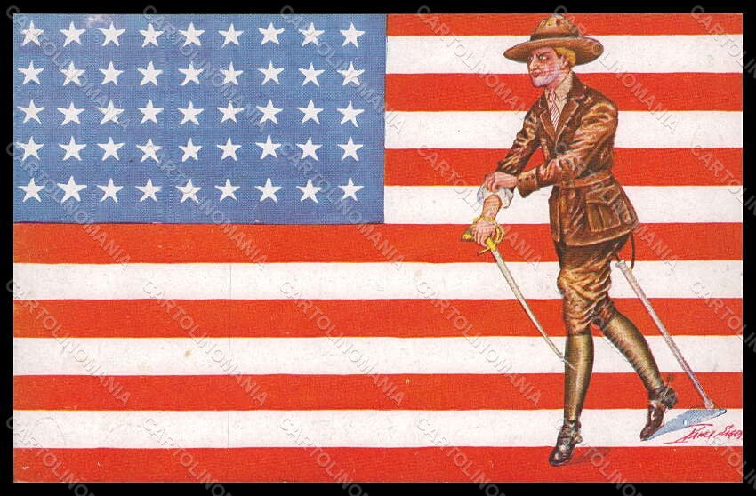 Artist Signed Sager Propaganda WWI American Flag Drapeaux Allies 348 pc VK7312 – fronte