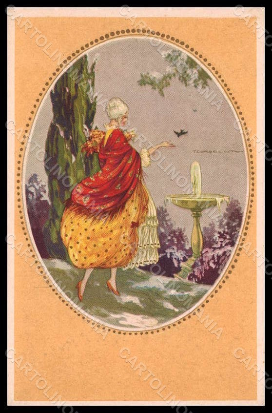 Artist Signed Corbella Fashion Lady Art Deco Degami serie 1022 pc VK7326 – fronte