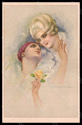 Artist Signed Corbella Lady Pierrot Art Deco Degami serie 790 pc VK7334 – fronte
