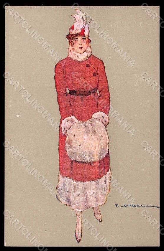Artist Signed Corbella Fashion Lady Art Deco serie 280-3 pc VK7351 – fronte
