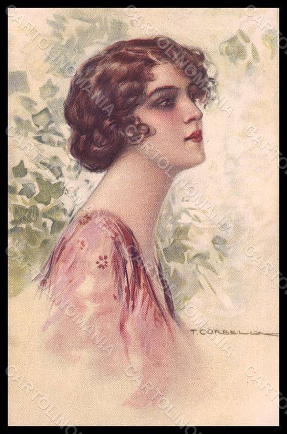 Artist Signed Corbella Fashion Lady Art Deco serie 332-1 pc VK7364 – fronte