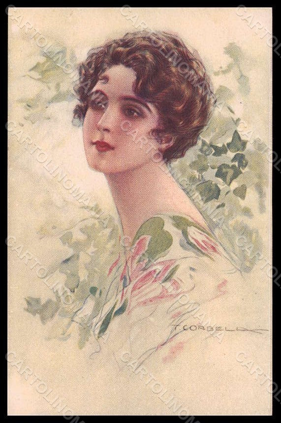 Artist Signed Corbella Fashion Lady Art Deco serie 332-4 pc VK7366 – fronte