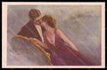 Artist Signed Corbella Romantic Couple Lady Kiss Art Deco serie 513-2 pc VK7376 – fronte