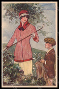 Artist Signed Corbella Fashion Lady Art Deco Golf Sport serie 316-6 pc VK7387 – fronte