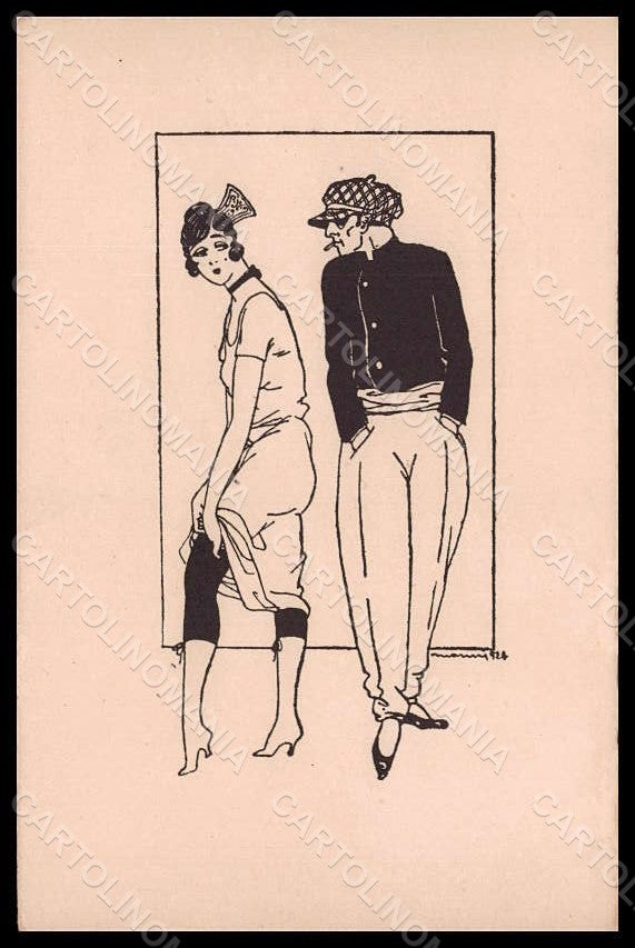 Artist Signed Nanni Monni ? Fashion Lady Couple Art Deco Tango 174 pc VK7402 – fronte