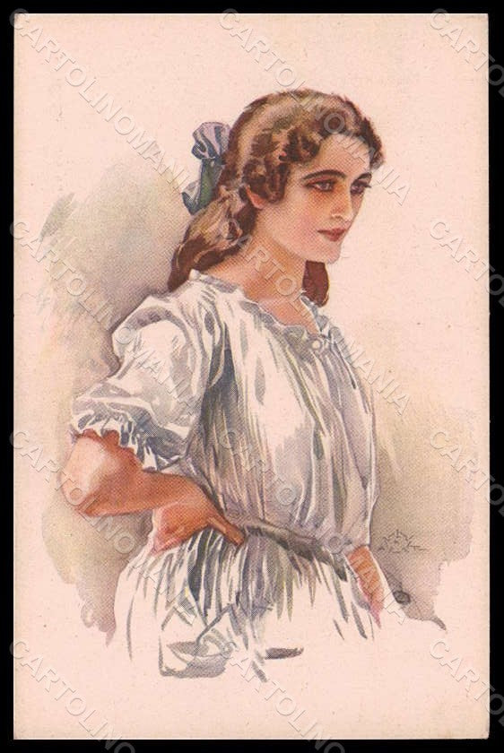 Artist Signed Terzi Fashion Lady Art Deco serie 287-2 postcard VK7433 – fronte