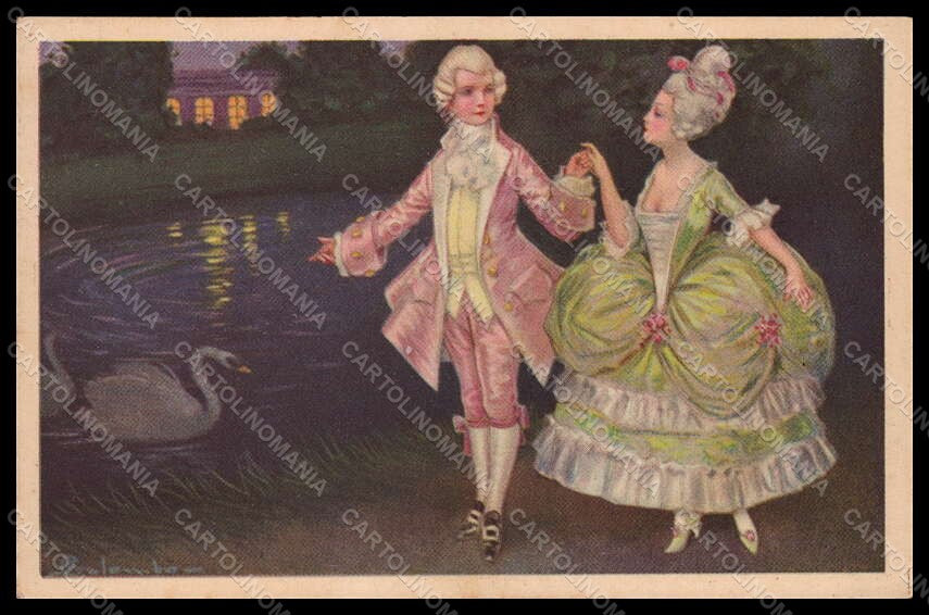 Artist Signed Colombo Romantic Couple Lady serie 2078 postcard VK7450 - front