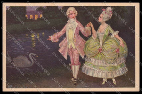 Artist Signed Colombo Romantic Couple Lady serie 2078 postcard VK7450 - front