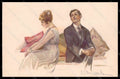 Artist Signed Bompard Romantic Couple Lady Art Deco serie 947-2 pc VK7494 – fronte