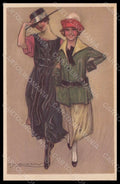 Artist Signed Mauzan Fashion Glamour Lady Art Deco serie 343-5pc VK7522 – fronte