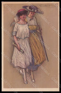Artist Signed Mauzan Fashion Glamour Lady Art Deco serie 343-2 pc VK7524 – fronte