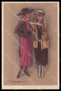 Artist Signed Mauzan Fashion Glamour Lady Art Deco serie 343-6 pc VK7525 – fronte