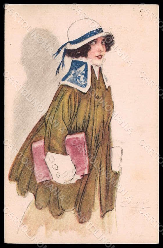 Artist Signed Mauzan Battaglione Alpini Val Chiese Fashion Lady 202-6 pc VK7526 – fronte