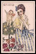 Artist Signed Mauzan Glamour Lady The Months May serie 13-5 pc VK7554 – fronte