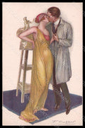 Artist Signed Mauzan Glamour Lady Romantic Couple Kiss serie 386-1 pc VK7569 – fronte
