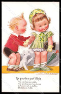 Artist Signed Mauzan Children Girl Boy Dog serie 116 pc VK7595 – fronte