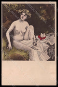 Artist Signed Reznicek Risque Lady Art Nouveau Simplicissimus VIII-5 pc VK7605 - front
