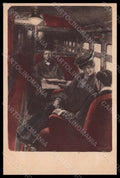 Artist Signed Reznicek Lady Train Art Nouveau Simplicissimus II-6 pc VK7610 – fronte