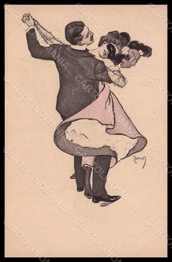 Artist Signed Reznicek Lady Dance Art Nouveau Simplicissimus I-3 pc VK7617 – fronte